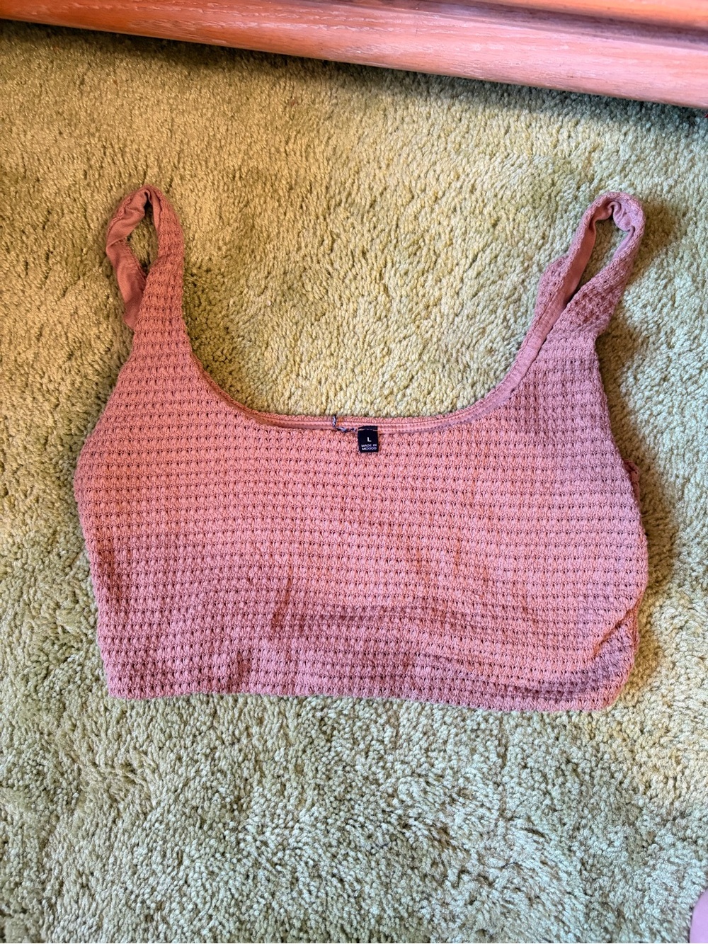 Women’s Waffle Knit Crop Tank Top - brown